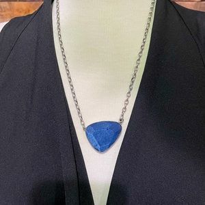 Kendra Scott Navy Wood & Antique Silver Necklace